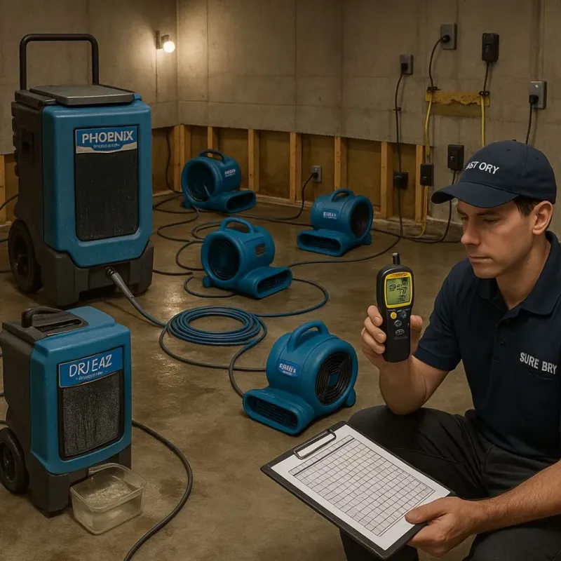 Structural Drying and Dehumidification process in Mill Valley, CA